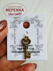 Фото Пришивний елемент Susan Clarke Originals Key Charm Gold C-817