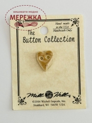 Фото Mill Hill Button Small Speckled Brown Folk Heart 86253