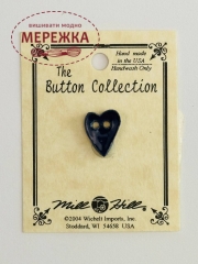 Фото Mill Hill Button Small Navy Folk Heart 86257MH