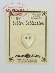 Фото Mill Hill Button Medium White Folk Heart 86258MH