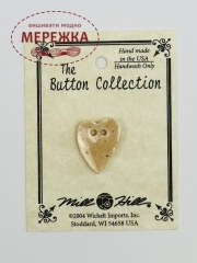 Фото Mill Hill Button Medium Speckled Brown Folk Heart 86261