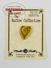 Фото Mill Hill Button Medium Speckled Gold Folk Heart 86262