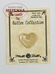 Фото Mill Hill Button Small Speckled Brown Heart 86266MH