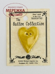 Фото Mill Hill Button Speckled Gold  LG  Folk Heart 86286