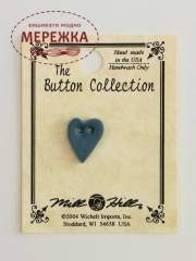 Фото Mill Hill Button Matte LT Blue SM Folk Heart 86375