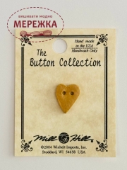 Фото Mill Hill Button Matte Old Gold SM Folk Heart 86376