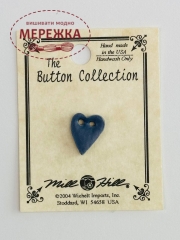 Фото Mill Hill Button Matte Med Blue SM Folk Heart 86377