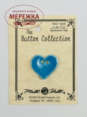 Фото Mill Hill Button Small Aqua Heart 86397