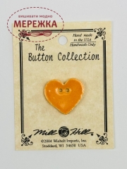 Фото Mill Hill Button Small Tangerine Heart 86399