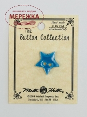 Фото Mill Hill Button Small Aqua Star 86406