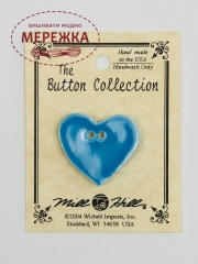 Фото Mill Hill Button Large Aqua Heart 86413