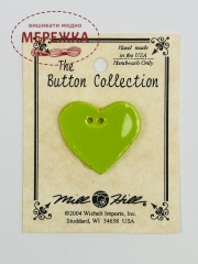 Фото Mill Hill Button Large Lime Heart 86414