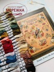 Фото Au Ver à Soie комплект шовкових ниток до схеми Hands Across the Sea Samplers Схема Anne Thomas 1854