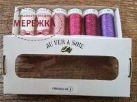 Фото Au Ver à Soie набір металізованих ниток Tresse #4 - Rose