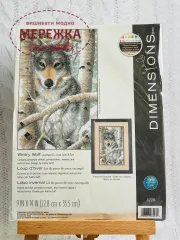 Фото Набір для вишивання хрестиком Dimensions Wintry Wolf (Зимовий вовк) 03228