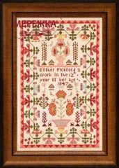Фото Hands Across the Sea Samplers Схема Esther Pickford 1847
