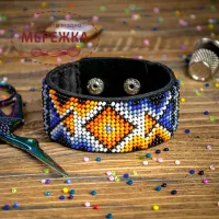 Фото Набір для вишивання бісером WonderlandCrafts браслета на штучній шкірі FLBB-023