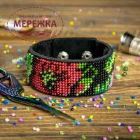 Фото Набір для вишивання бісером WonderlandCrafts браслета на штучній шкірі FLBB-037