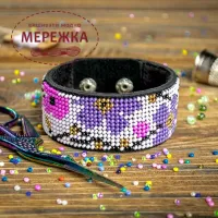 Фото Набір для вишивання бісером WonderlandCrafts браслета на штучній шкірі FLBB-039