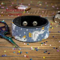 Фото Набір для вишивання бісером WonderlandCrafts браслета на штучній шкірі FLBB-044