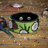 Фото Набір для вишивання бісером WonderlandCrafts браслета на штучній шкірі FLBB-048