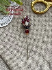 Фото Hobby Bee Голка-пін Бежевий бутон з квітами