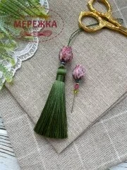 Фото Hobby Bee Набір китичка та голка-пін, Рожеві троянди 1