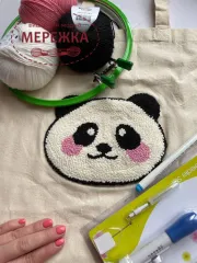Фото набір для вишивання у килимовій техніці Панда