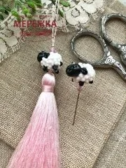 Фото Hobby Bee Набір китичка та голка-пін, Вівці