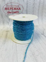 Фото шнур плетений, бісерний, колір голубий