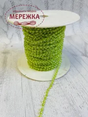 Фото шнур плетений, бісерний, колір зелений