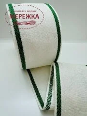 Фото Стрічка Vaupel and Heilenbeck біла, кант зелений