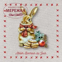 Фото Atelier Bonheur du jour Гудзик Кролик та різдвяне печиво, 3,5 см AN-31