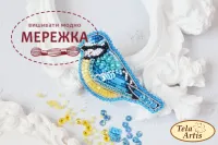 Набір для вишивання бісером TelaArtis Брошка Синиця Б-034 фото
