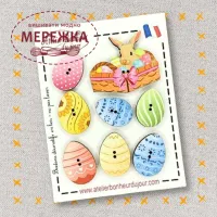 Фото Atelier Bonheur du jour Набір дерев'яних гудзиків B-32