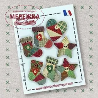 Фото Atelier Bonheur du jour Набір дерев'яних гудзиків B-45