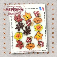 Фото Atelier Bonheur du jour Набір дерев'яних гудзиків B-18