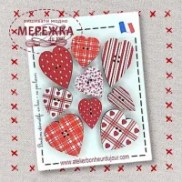 Фото Atelier Bonheur du jour Набір дерев'яних гудзиків B-30-RG