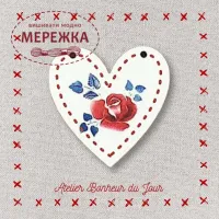 Фото Atelier Bonheur du jour Гудзик Серце з квітами DI-03