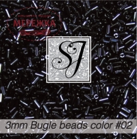 Фото SJ Designs Bugle Beads, 3 mm #02 Black