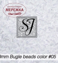 Фото SJ Designs Bugle Beads, 3 mm #05 White