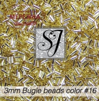 Фото SJ Designs Bugle Beads, 3 mm #16 Gold S/L