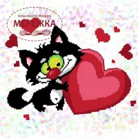 Водорозчинний флізелін К314 Кіт і Серце