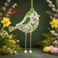 Фото Набір для вишивання бісером Кольорова Весняна Пташка D-07