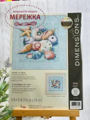 Фото набір для вишивання Мушлі на голубому 13725