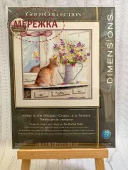 Фото набір для вишивання Діменшинз Котик у вікні 70-35359