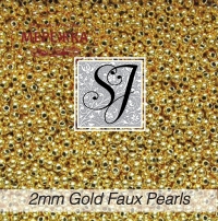 Фото SJ Designs Faux Pearls, 2 mm Round GOLD