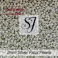 Фото SJ Designs Faux Pearls, 2 mm Round SILVER