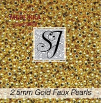 Фото SJ Designs Faux Pearls, 2.5 mm Round GOLD