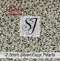 Фото SJ Designs Faux Pearls, 2.5 mm Round SILVER